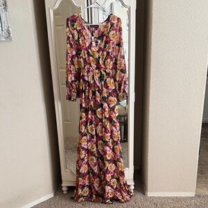 Naked Wardrobe Multicolor Floral Maxi Dress